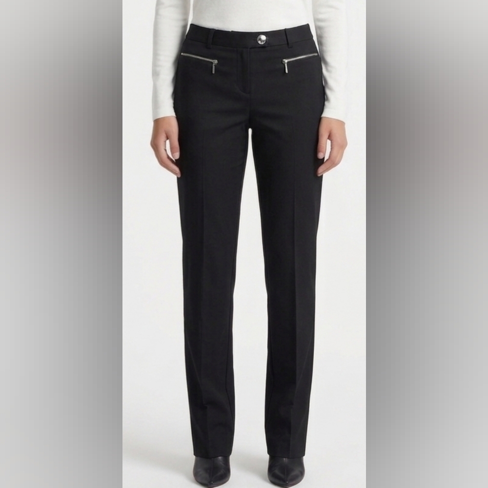 Michael Michael Kors Black Dress Pants with Silver Zippers Size 8